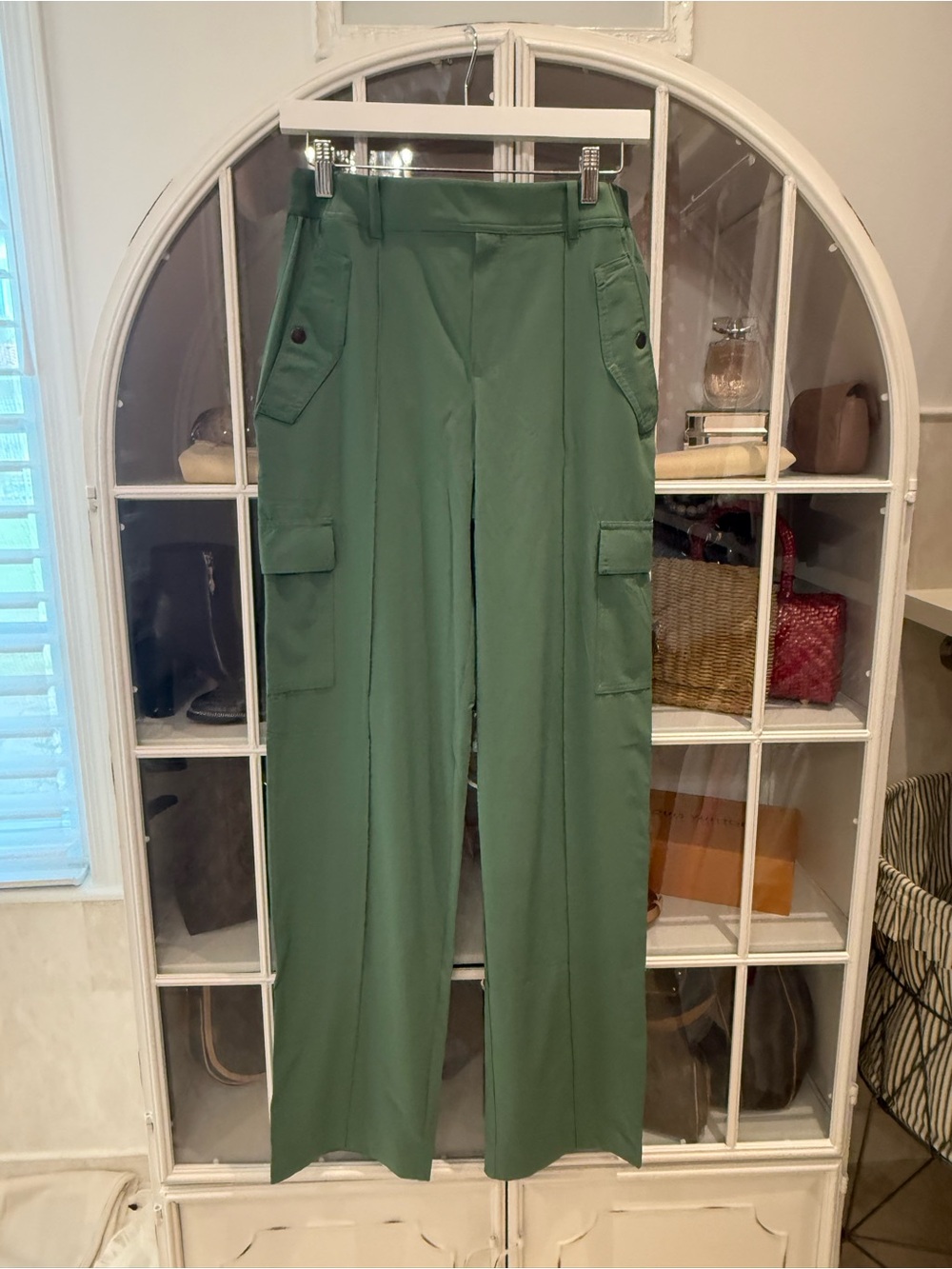 Athleta Olive Green Wide-Leg Cargo Trousers